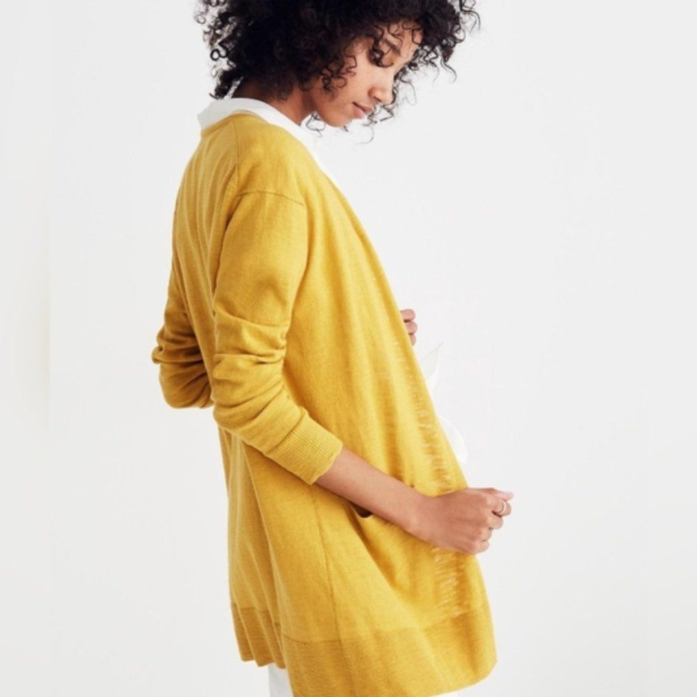 Madewell Yellow Summer Ryder Cardigan size XS
